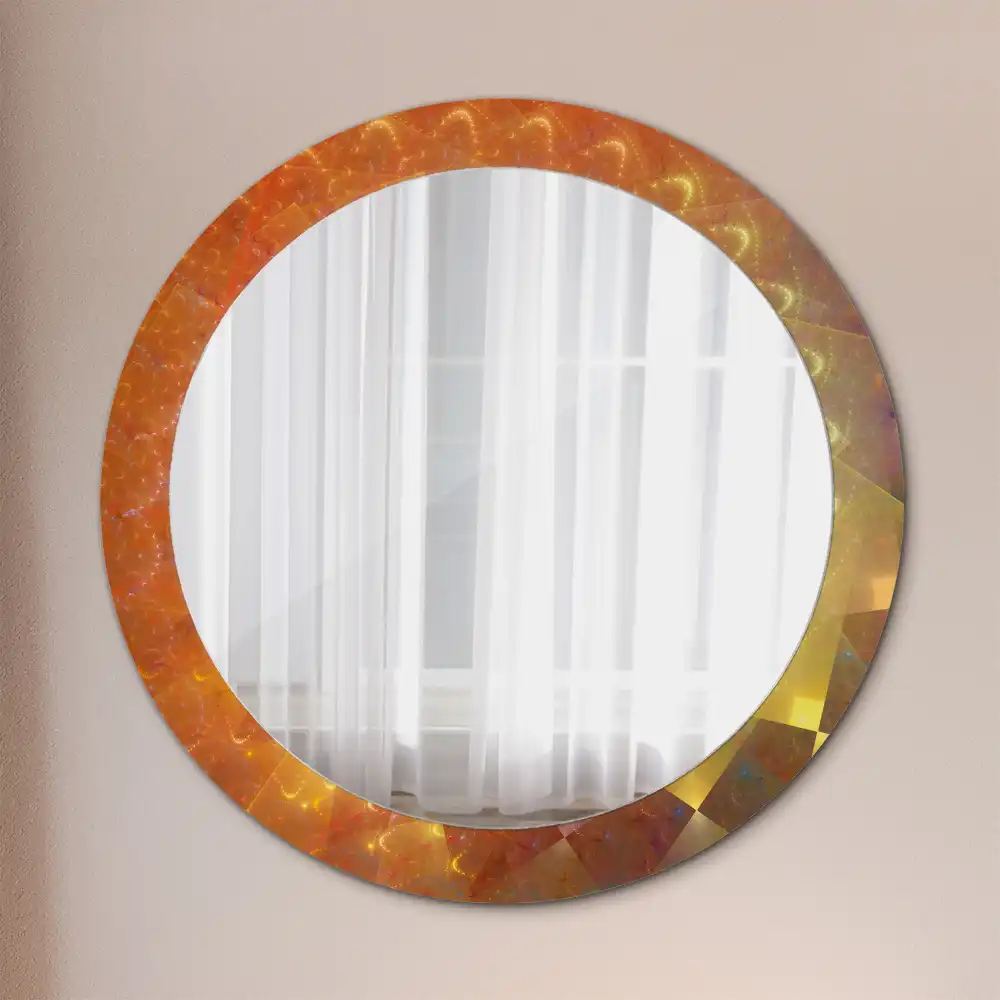 Oglindă rotundă cu imprimeu spirală abstractă