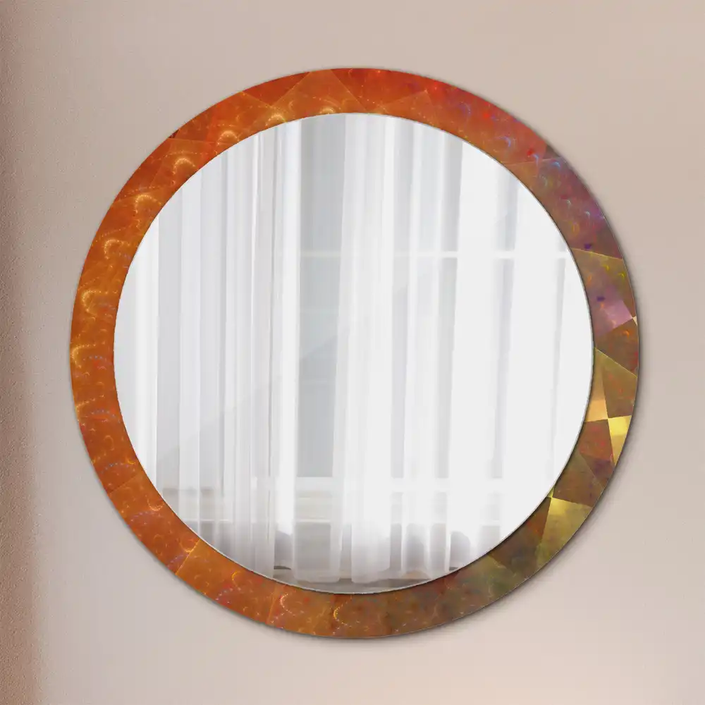 Oglindă rotundă cu imprimeu spirală abstractă