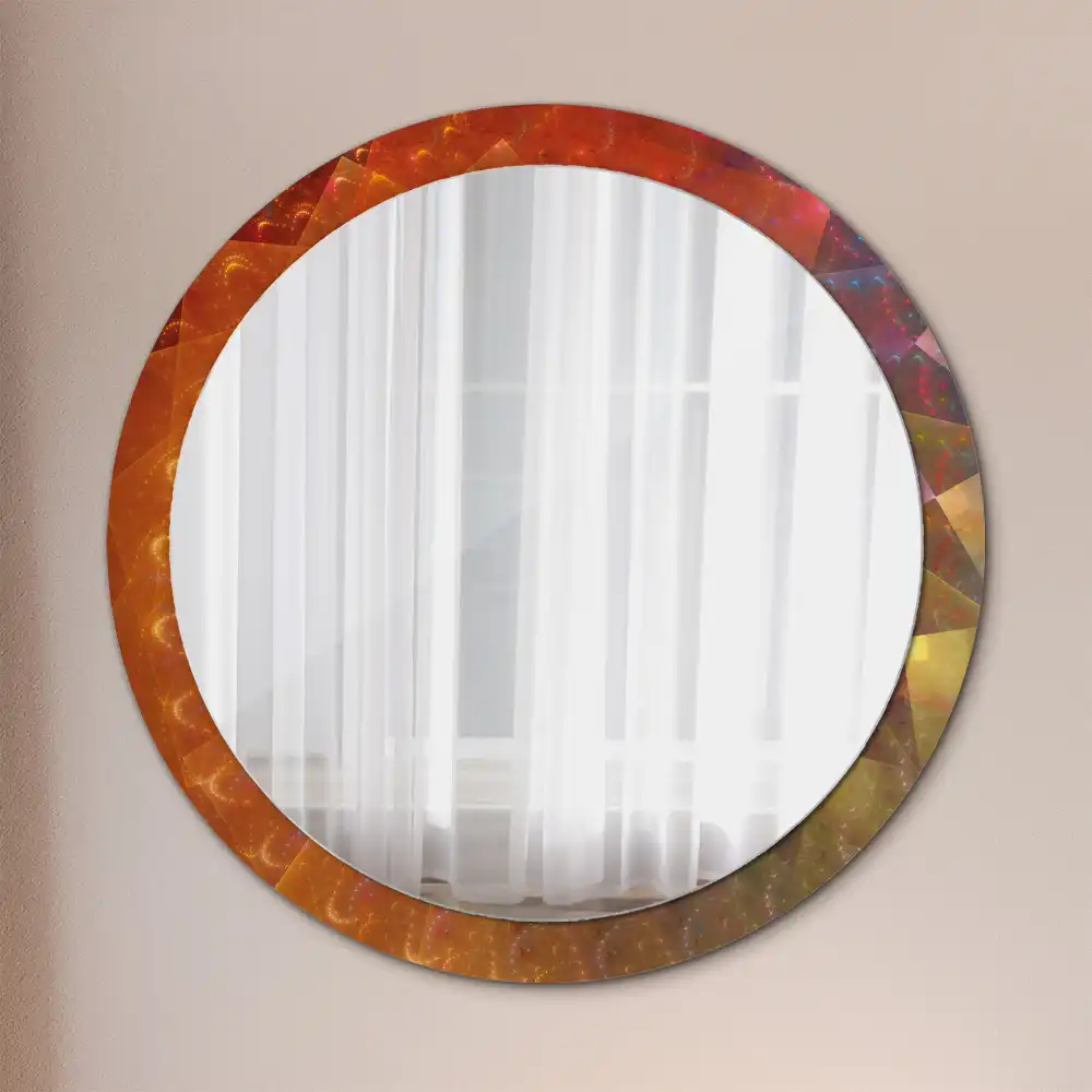 Oglindă rotundă cu imprimeu spirală abstractă