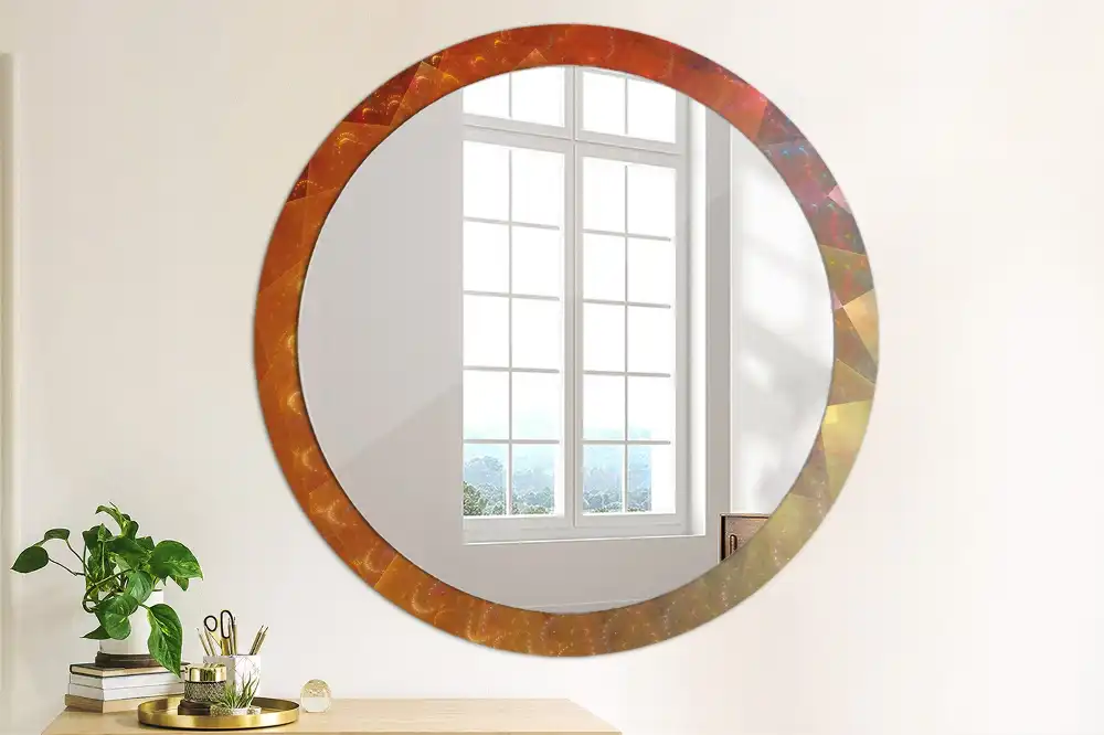 Oglindă rotundă cu imprimeu spirală abstractă