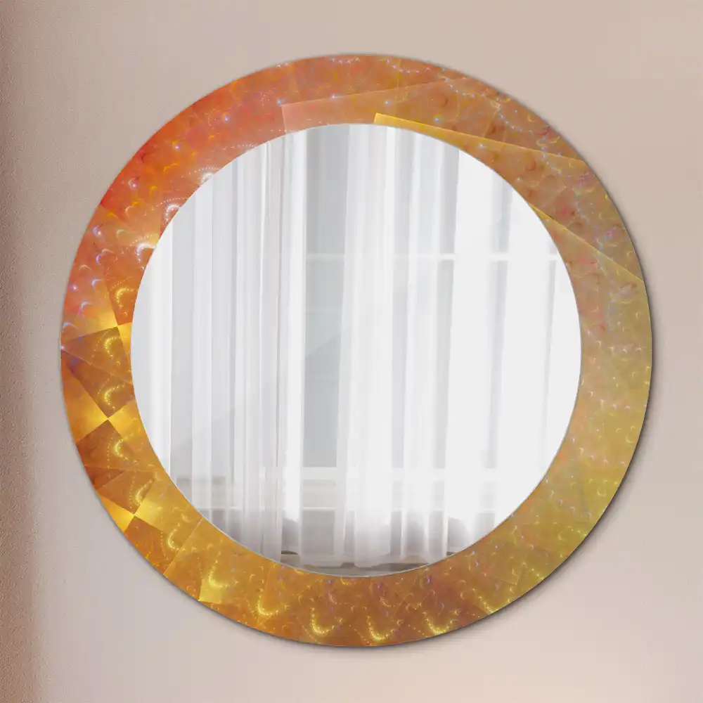 Oglindă rotundă cu imprimeu spirală abstractă