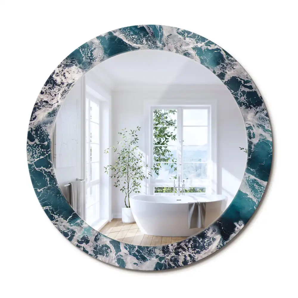Oglindă rotundă decorativă de perete mare model furtunos