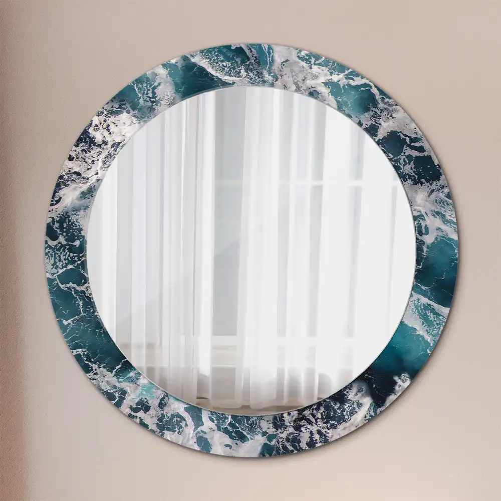 Oglindă rotundă decorativă de perete mare model furtunos