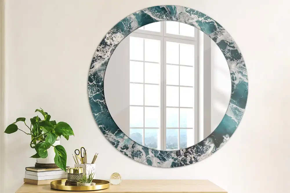 Oglindă rotundă decorativă de perete mare model furtunos