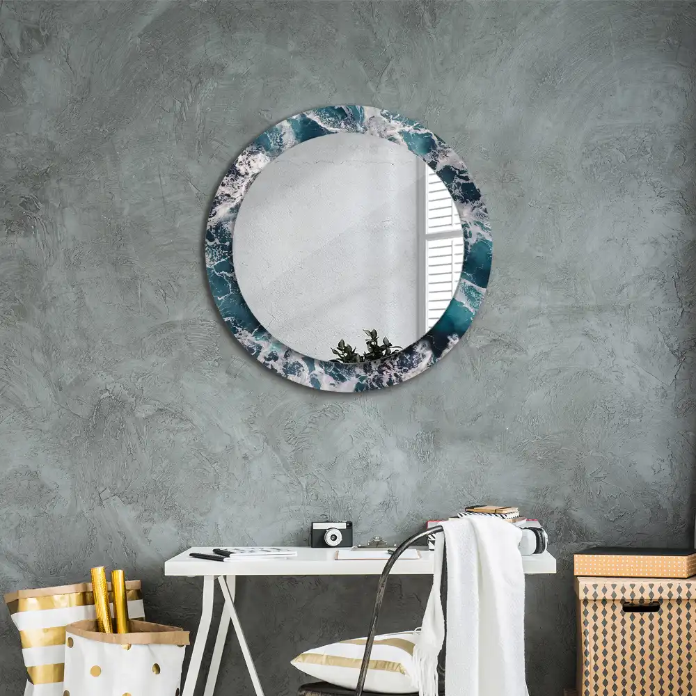 Oglindă rotundă decorativă de perete mare model furtunos