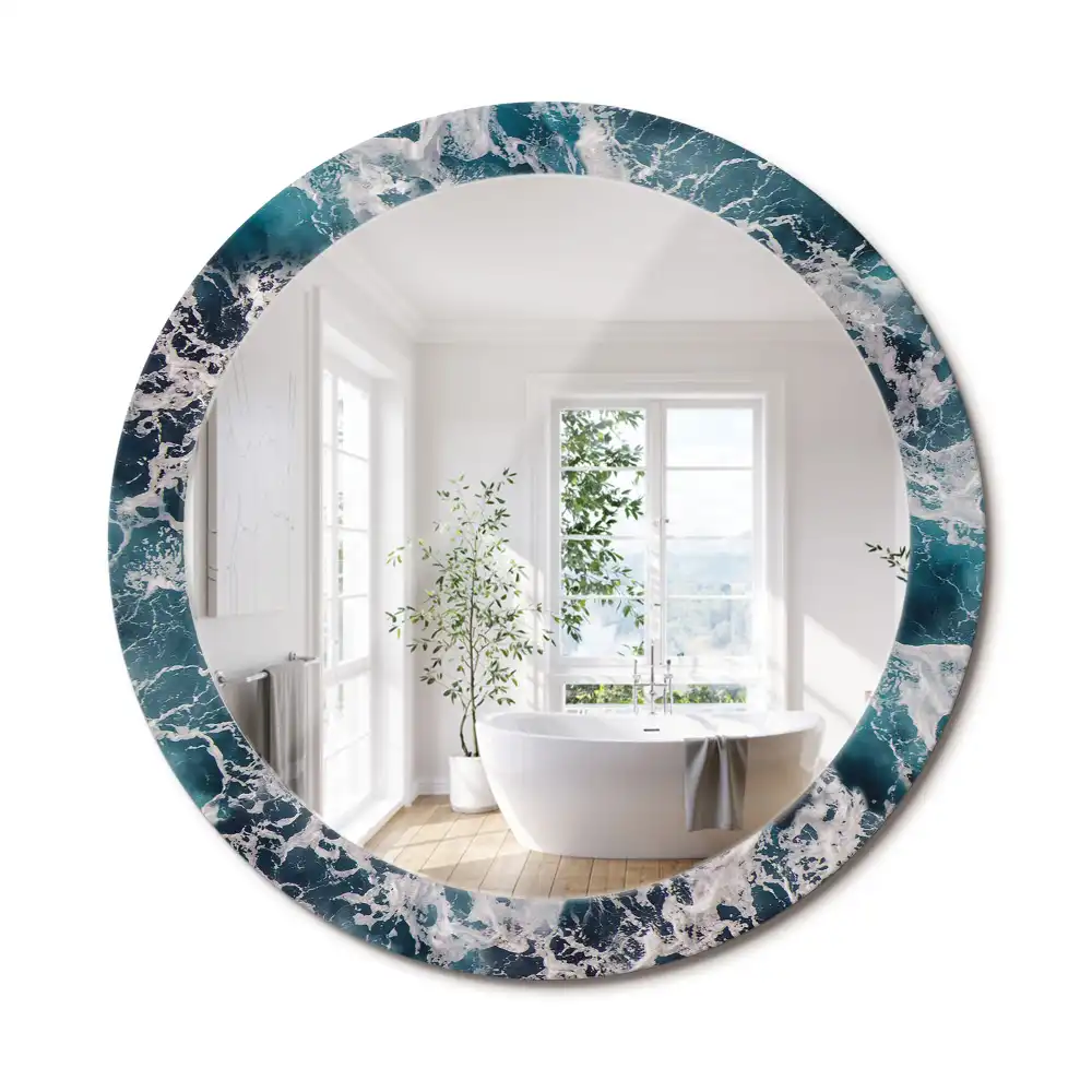 Oglindă rotundă decorativă de perete mare model furtunos