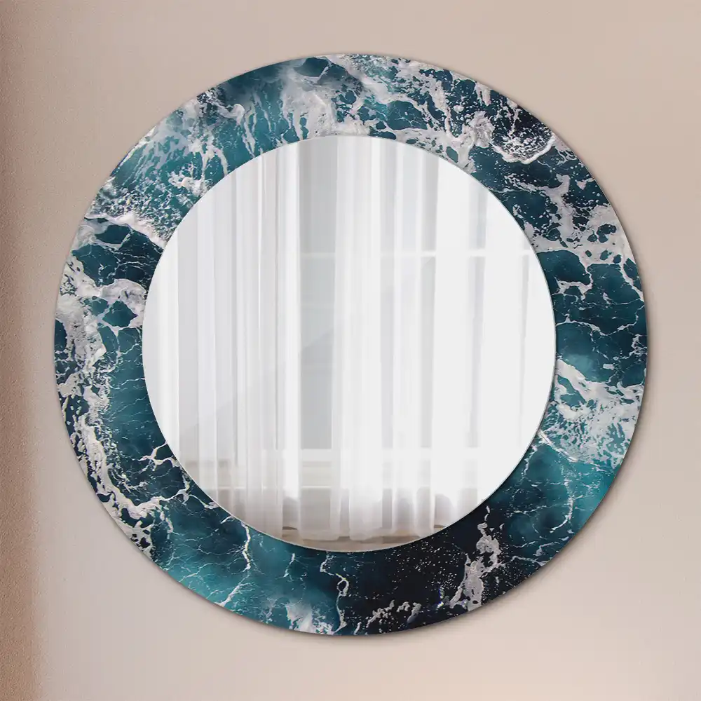 Oglindă rotundă decorativă de perete mare model furtunos