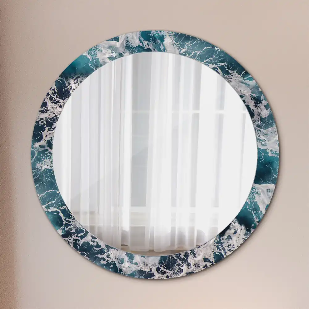 Oglindă rotundă decorativă de perete mare model furtunos