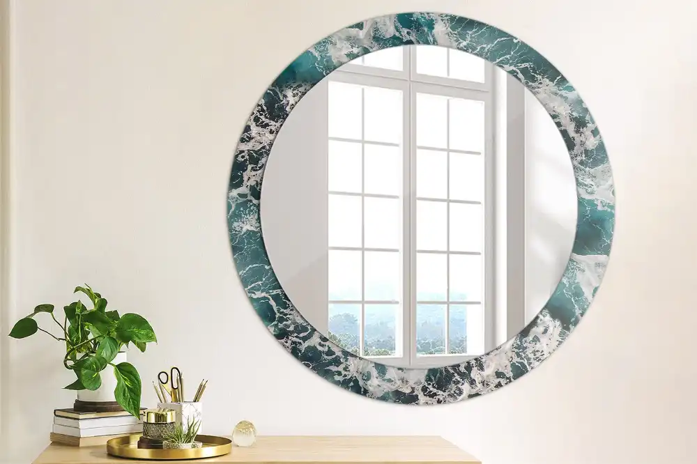Oglindă rotundă decorativă de perete mare model furtunos