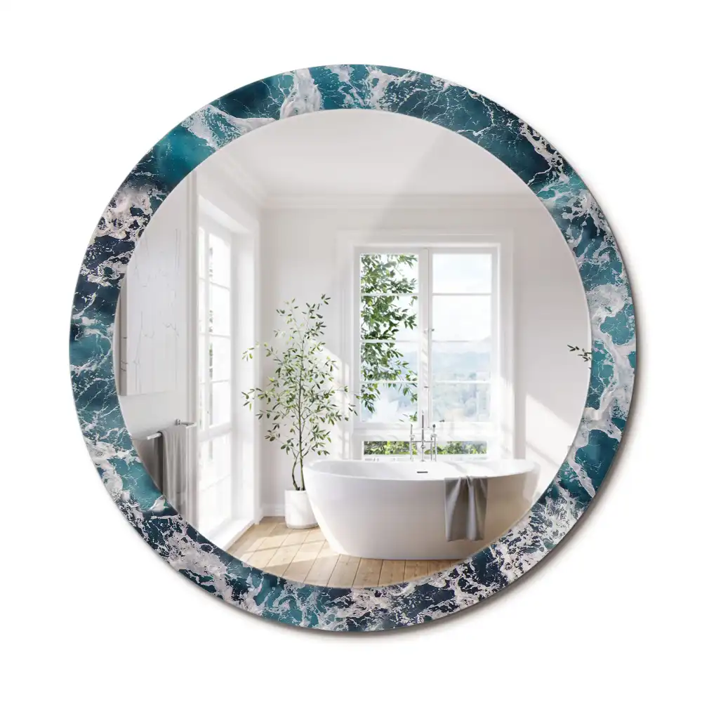 Oglindă rotundă decorativă de perete mare model furtunos