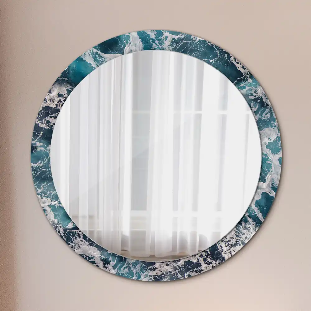 Oglindă rotundă decorativă de perete mare model furtunos
