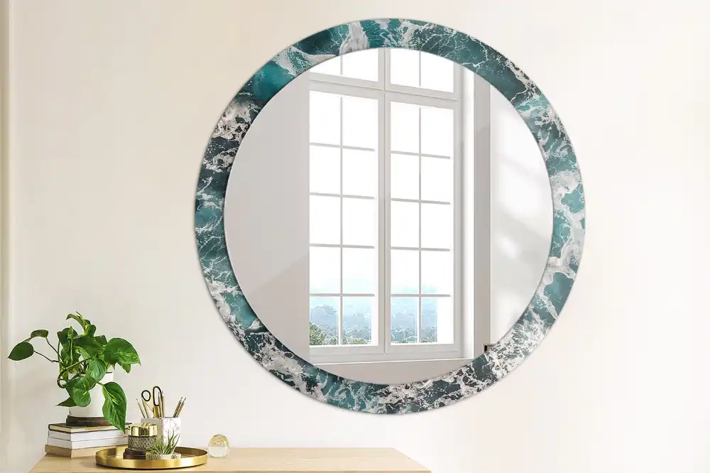 Oglindă rotundă decorativă de perete mare model furtunos