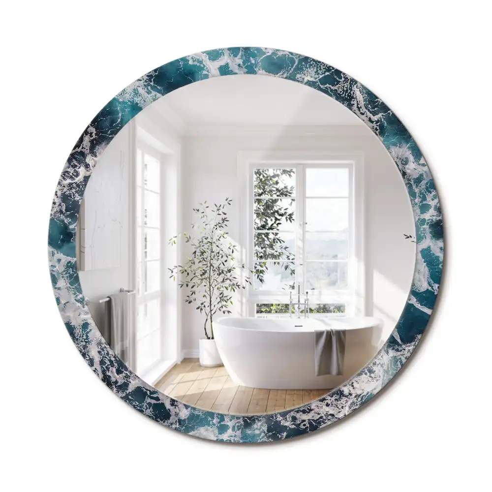 Oglindă rotundă decorativă de perete mare model furtunos