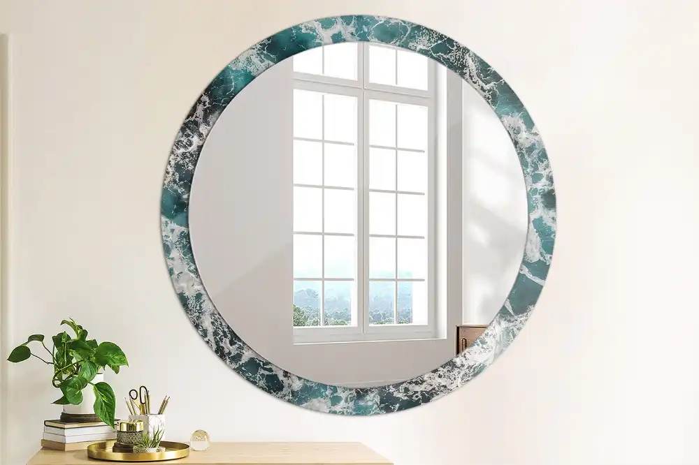 Oglindă rotundă decorativă de perete mare model furtunos