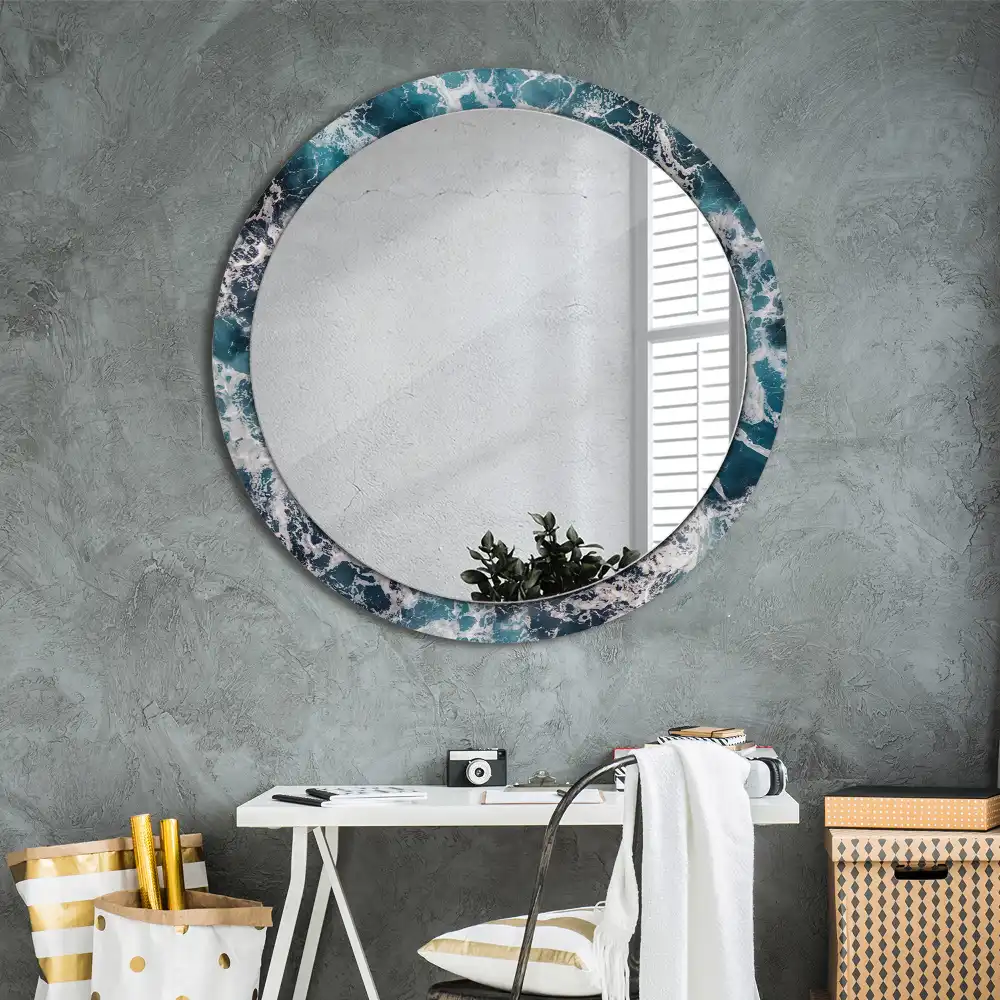 Oglindă rotundă decorativă de perete mare model furtunos