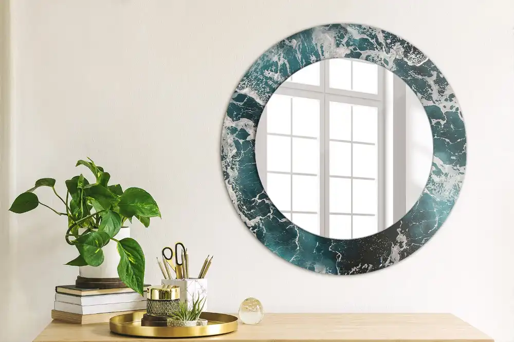 Oglindă rotundă decorativă de perete mare model furtunos