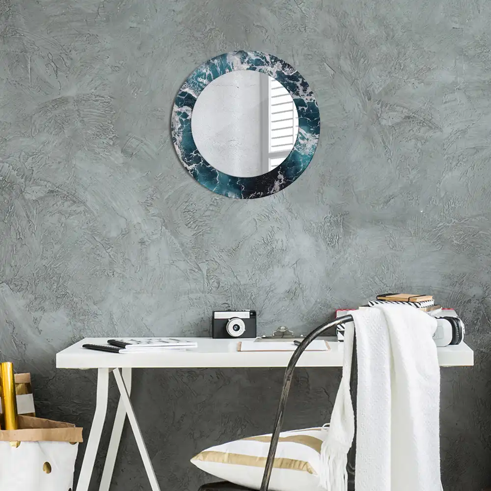 Oglindă rotundă decorativă de perete mare model furtunos