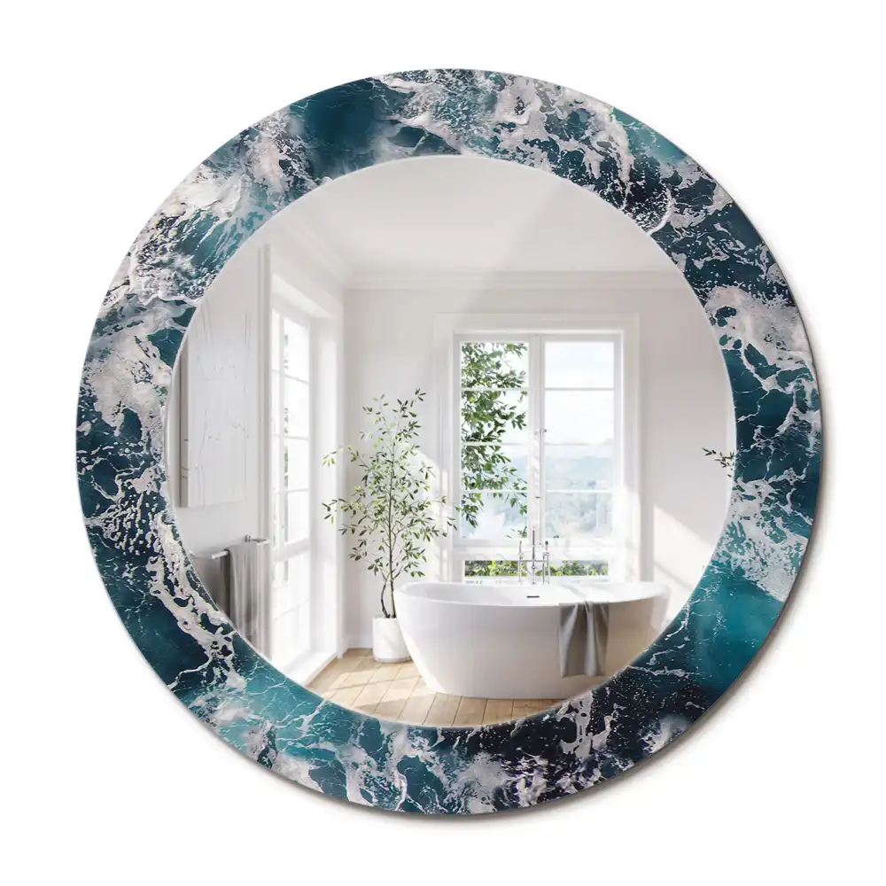 Oglindă rotundă decorativă de perete mare model furtunos
