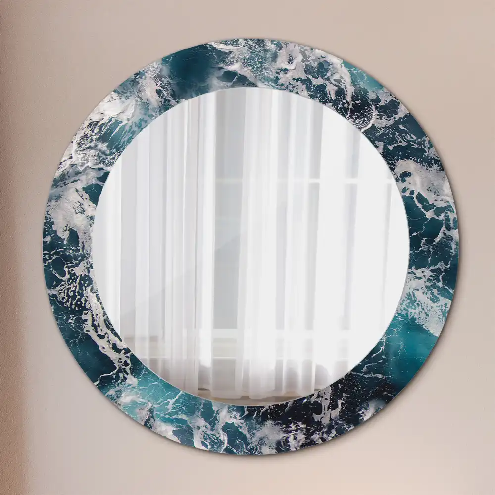 Oglindă rotundă decorativă de perete mare model furtunos