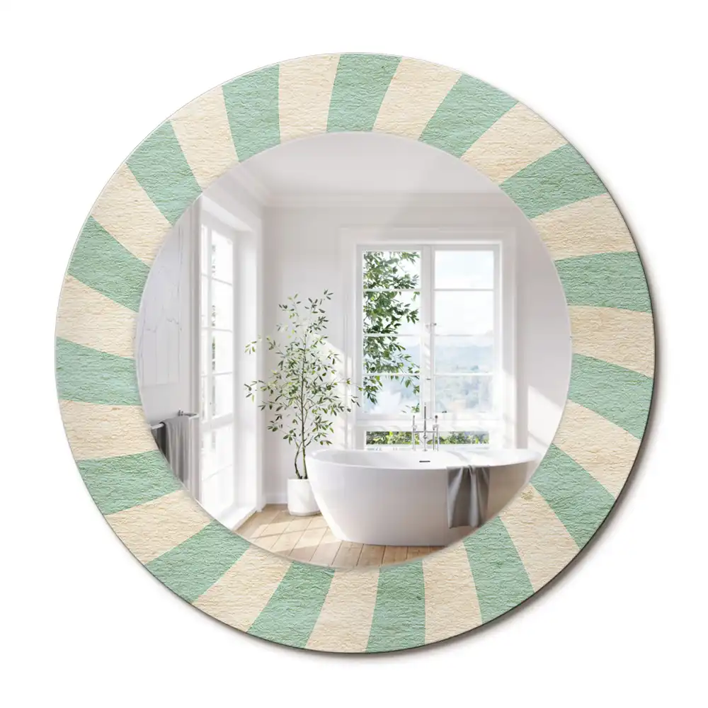 Oglindă rotundă decorativă cu aspect retro pastelat