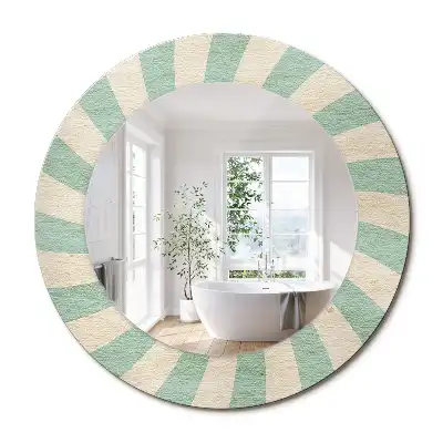 Oglindă rotundă decorativă cu aspect retro pastelat