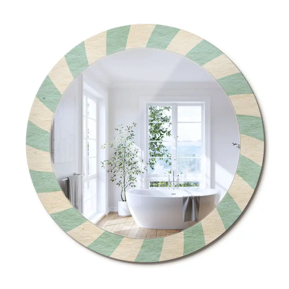 Oglindă rotundă decorativă cu aspect retro pastelat