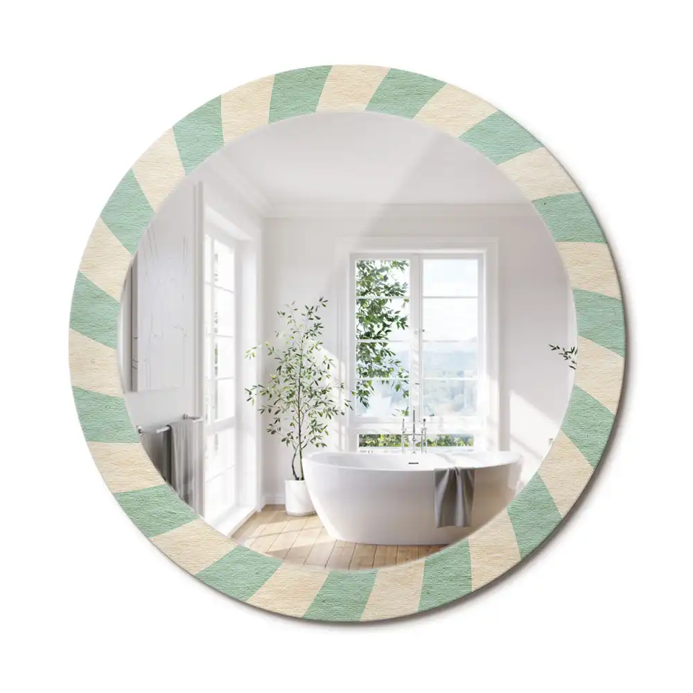 Oglindă rotundă decorativă cu aspect retro pastelat