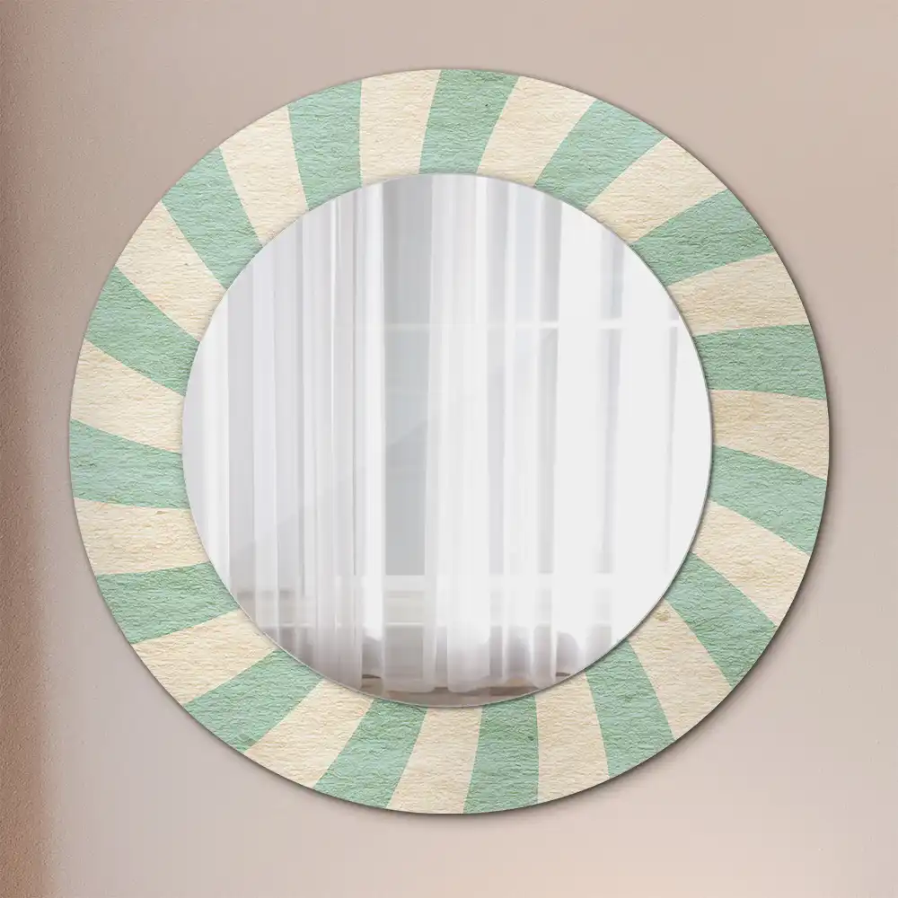 Oglindă rotundă decorativă cu aspect retro pastelat