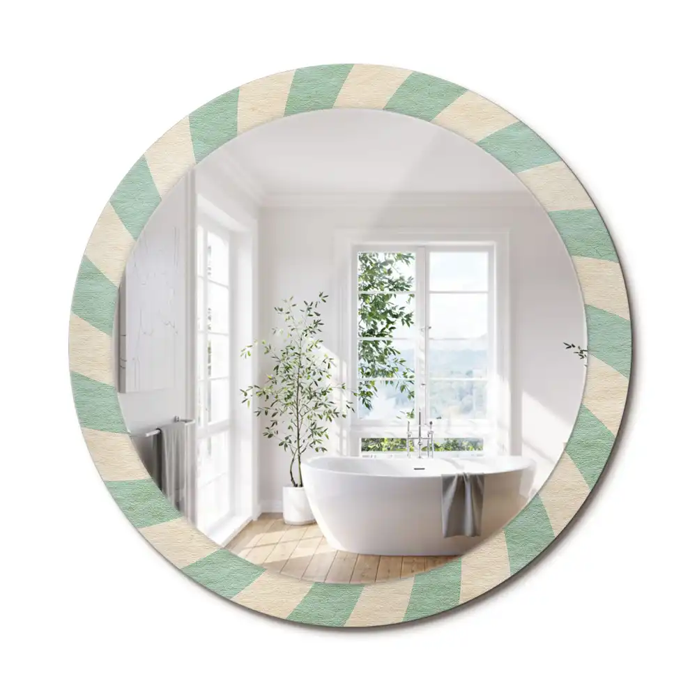 Oglindă rotundă decorativă cu aspect retro pastelat