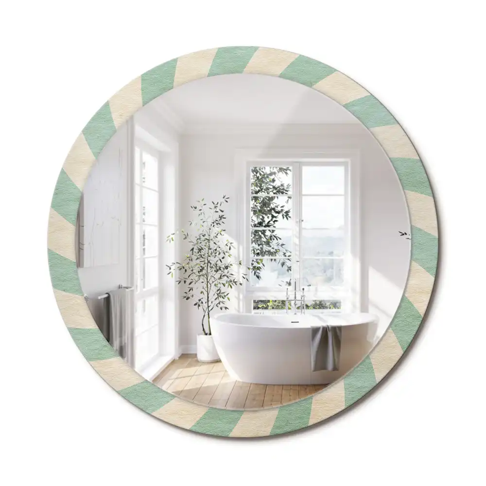 Oglindă rotundă decorativă cu aspect retro pastelat