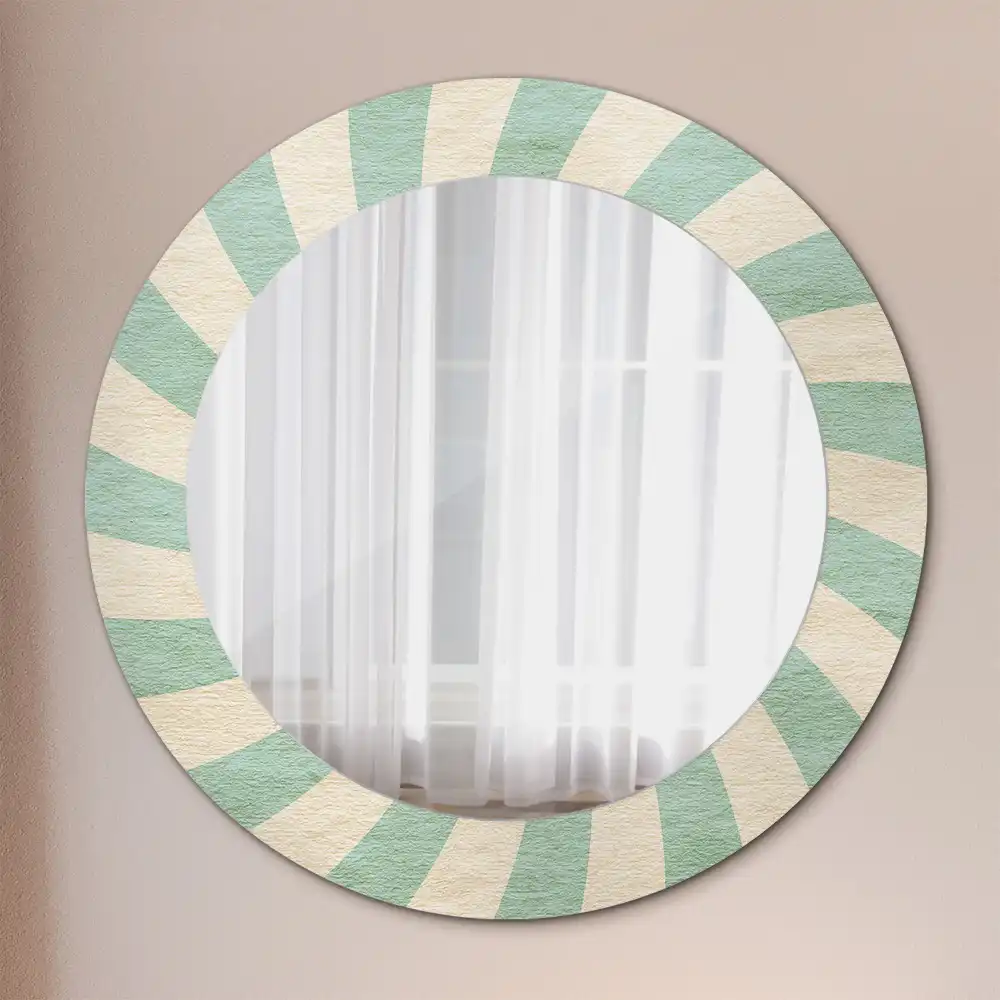 Oglindă rotundă decorativă cu aspect retro pastelat