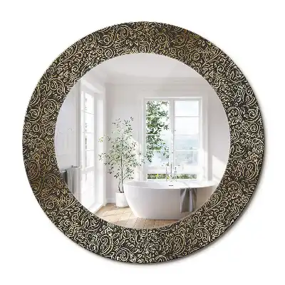 Oglindă decorativă rotundă cu ornament floral