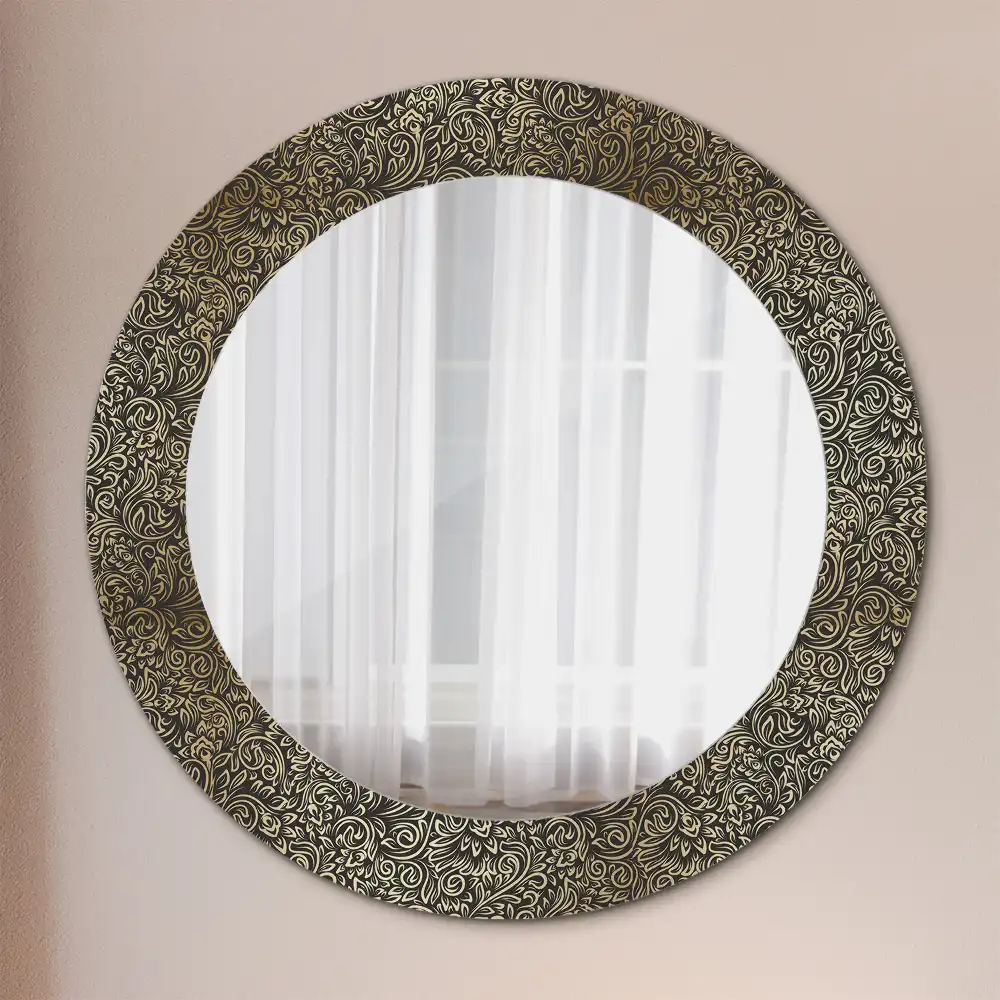 Oglindă decorativă rotundă cu ornament floral