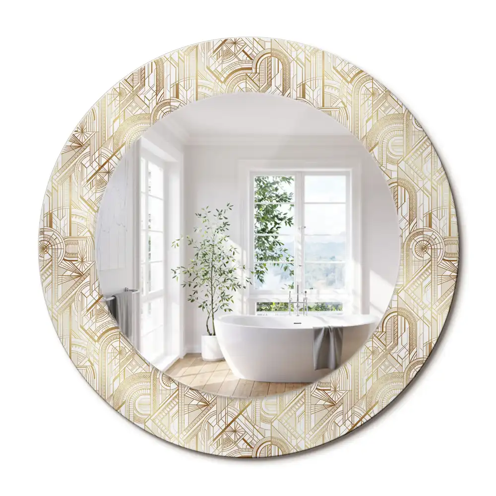 Oglindă decorativă rotundă cu design Art Deco