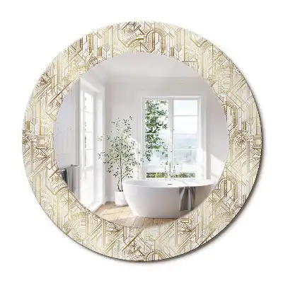 Oglindă decorativă rotundă cu design Art Deco