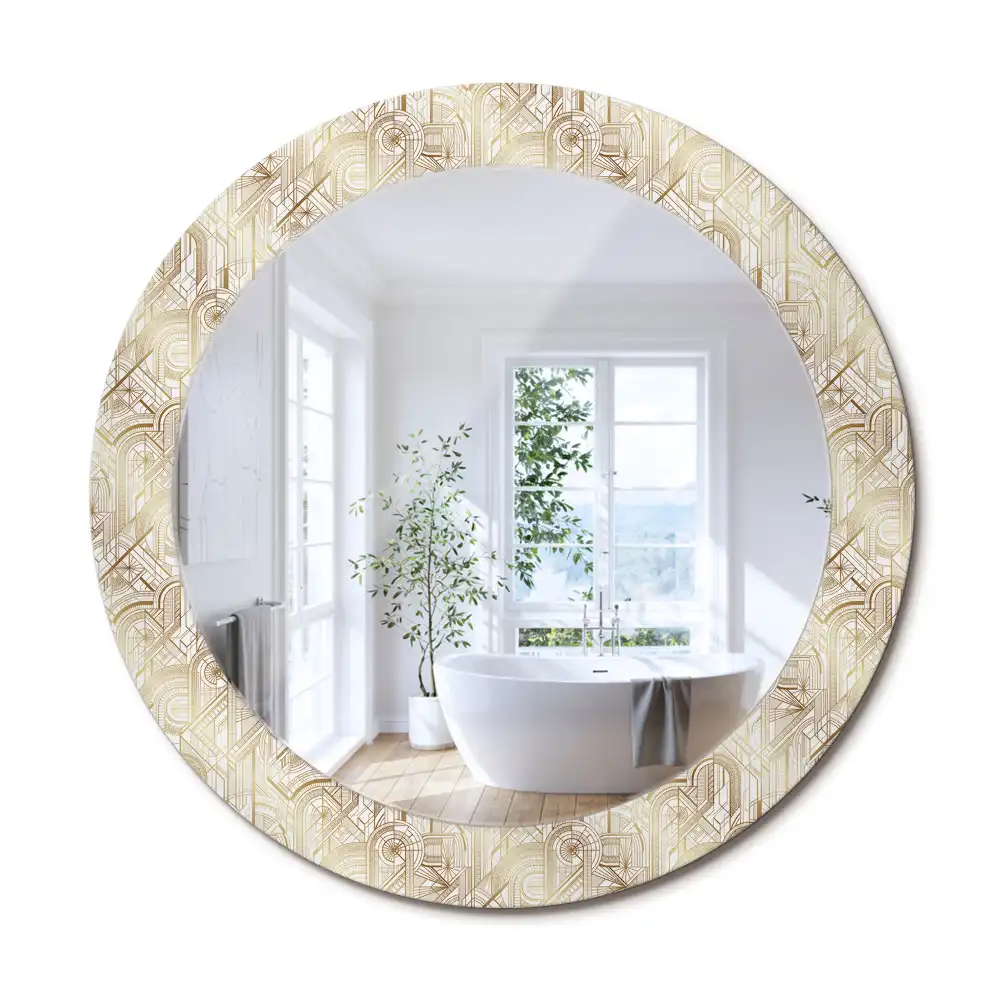 Oglindă decorativă rotundă cu design Art Deco