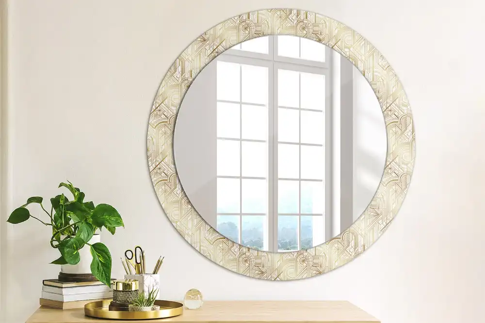 Oglindă decorativă rotundă cu design Art Deco