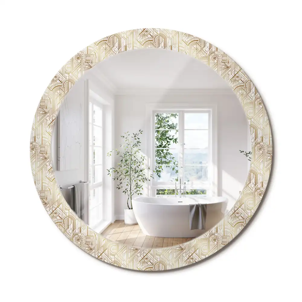 Oglindă decorativă rotundă cu design Art Deco