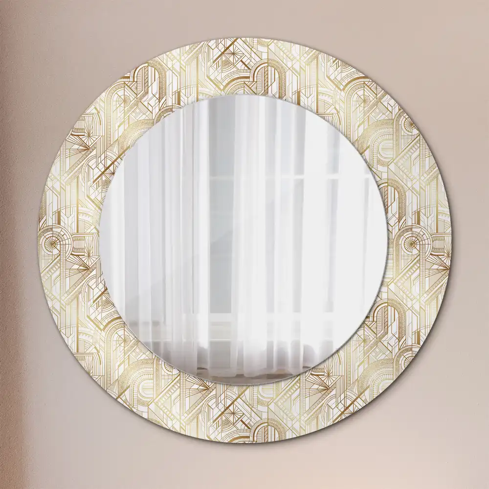 Oglindă decorativă rotundă cu design Art Deco