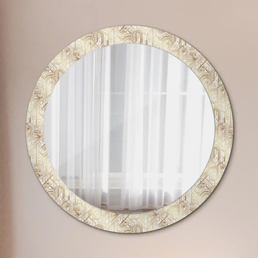 Oglindă decorativă rotundă cu design Art Deco