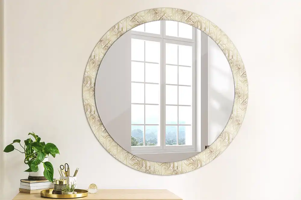 Oglindă decorativă rotundă cu design Art Deco