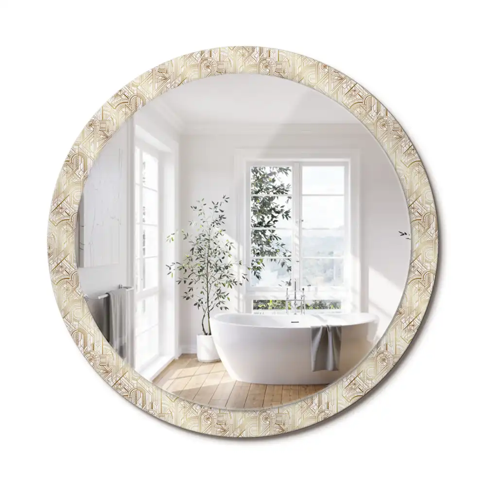 Oglindă decorativă rotundă cu design Art Deco
