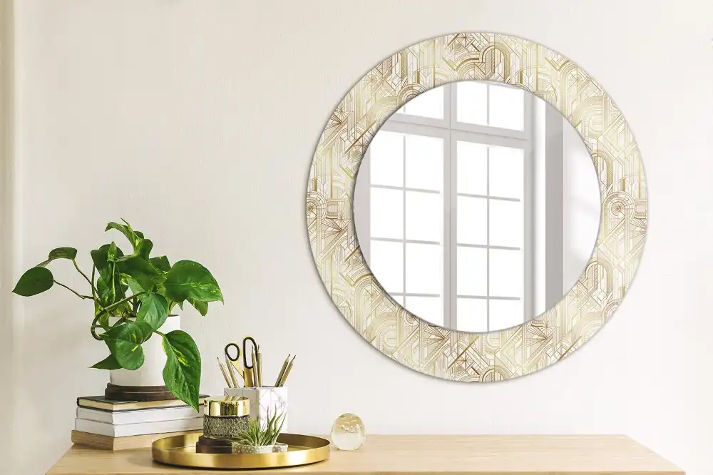 Oglindă decorativă rotundă cu design Art Deco