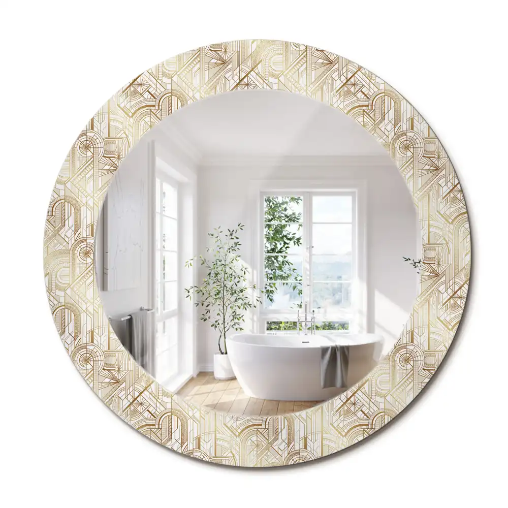 Oglindă decorativă rotundă cu design Art Deco