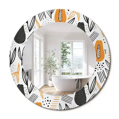 Oglindă rotundă decorativă de perete Papaya