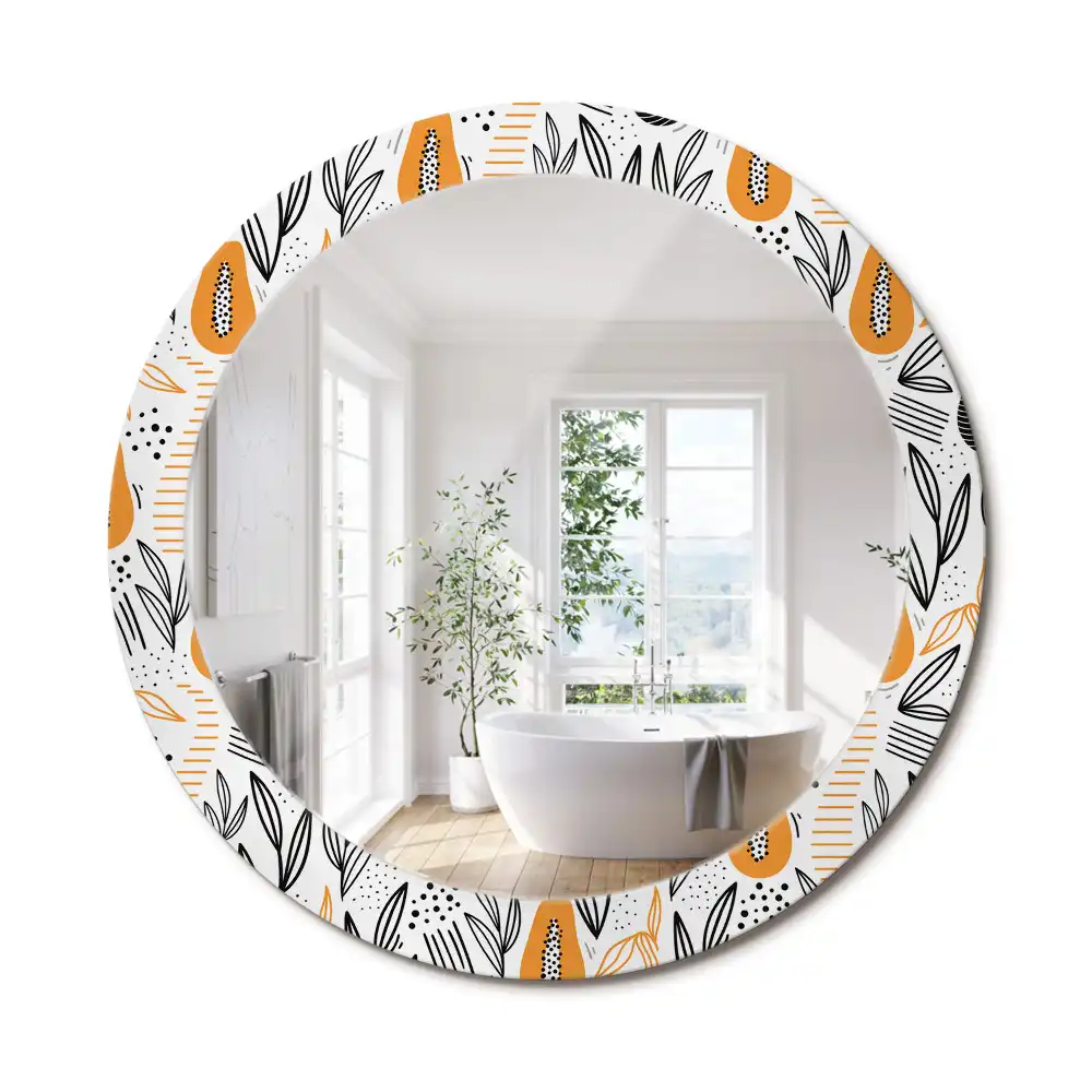 Oglindă rotundă decorativă de perete Papaya