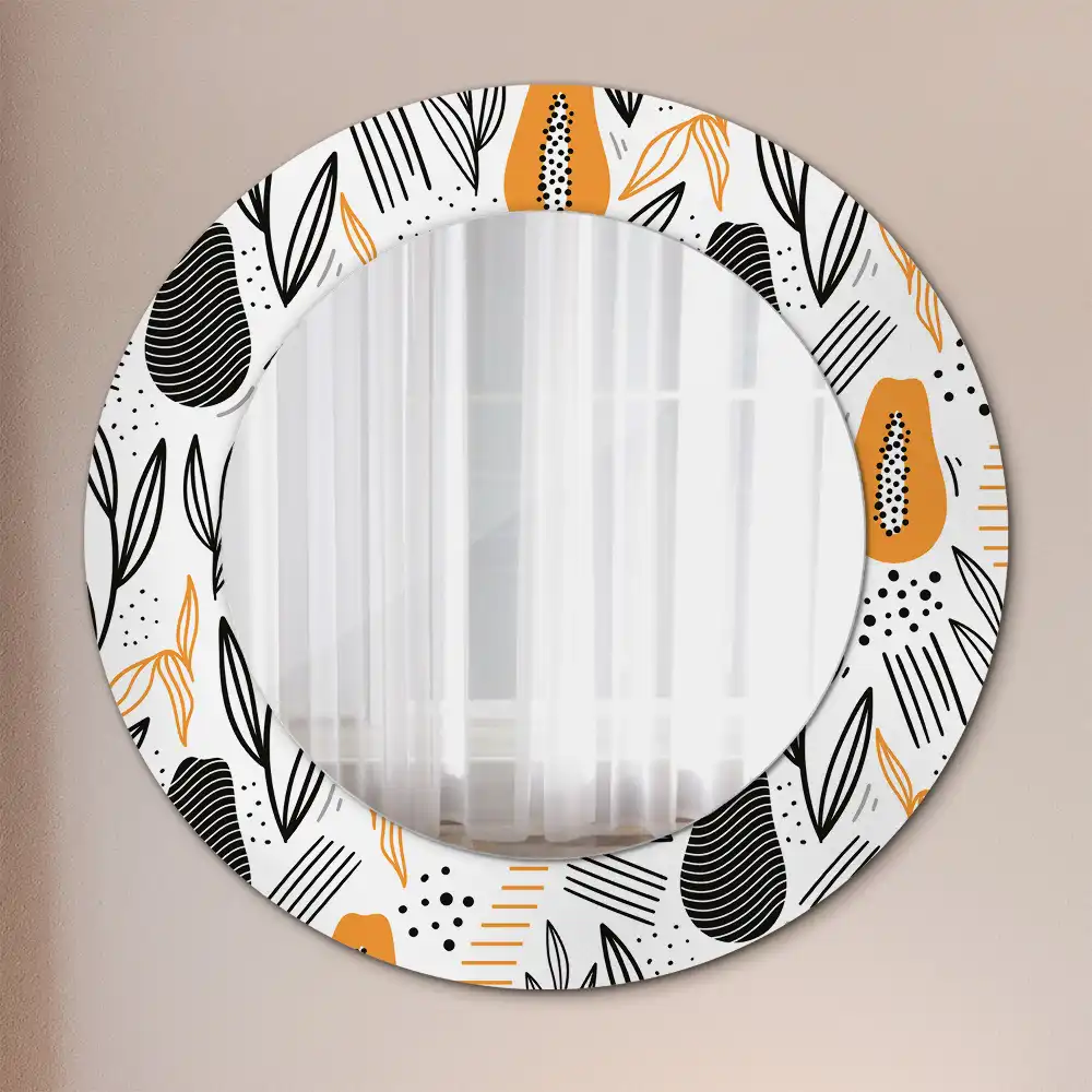 Oglindă rotundă decorativă de perete Papaya