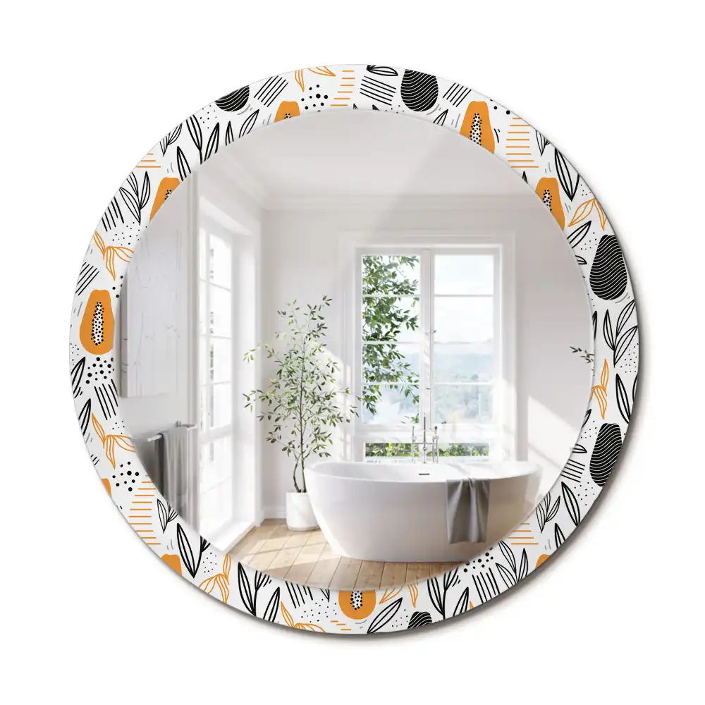 Oglindă rotundă decorativă de perete Papaya