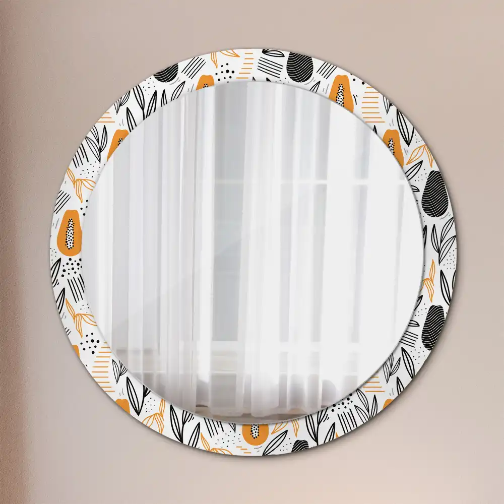 Oglindă rotundă decorativă de perete Papaya
