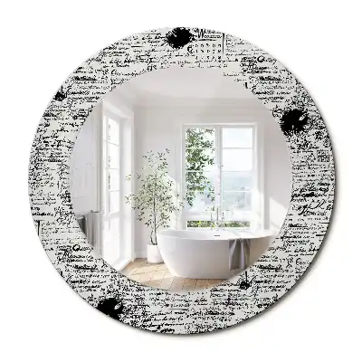 Oglindă rotundă decorativă cu design tip mâzgăleli